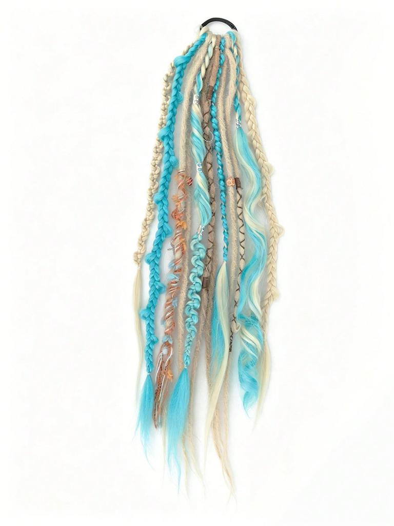 New Elastic Dreadlock Ponytail, Bohemian Style Hair Tie, Braided Ponytail Hair Extensions, DIY Dreadlock Ponytail Hair Extensions