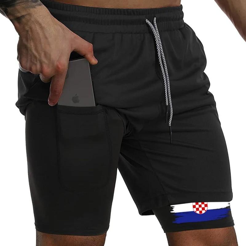 Croatia Flag Camouflage Muay Thai Kick Boxing Shorts Men Women Unisex Sportswear Double Layer Quick Dry Breathable Training Sport Gym Fitness Workout
