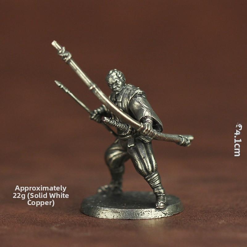 New Metal Chess Piece Samurai Ninja Ancient Soldier Model Toy Desktop Game Gift Display Piece Static Action Figure Collectible