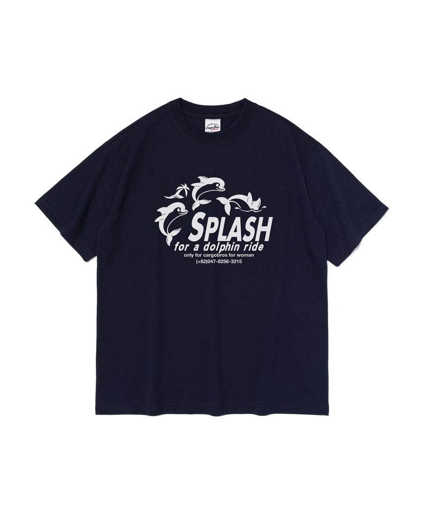 CARGOBROS FOR WOMAN Splash Dolphin Short Sleeve T-Shirt (Navy)