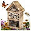 Insect Hotel Bee House 3 Compartments Wood Burning 19x9x28