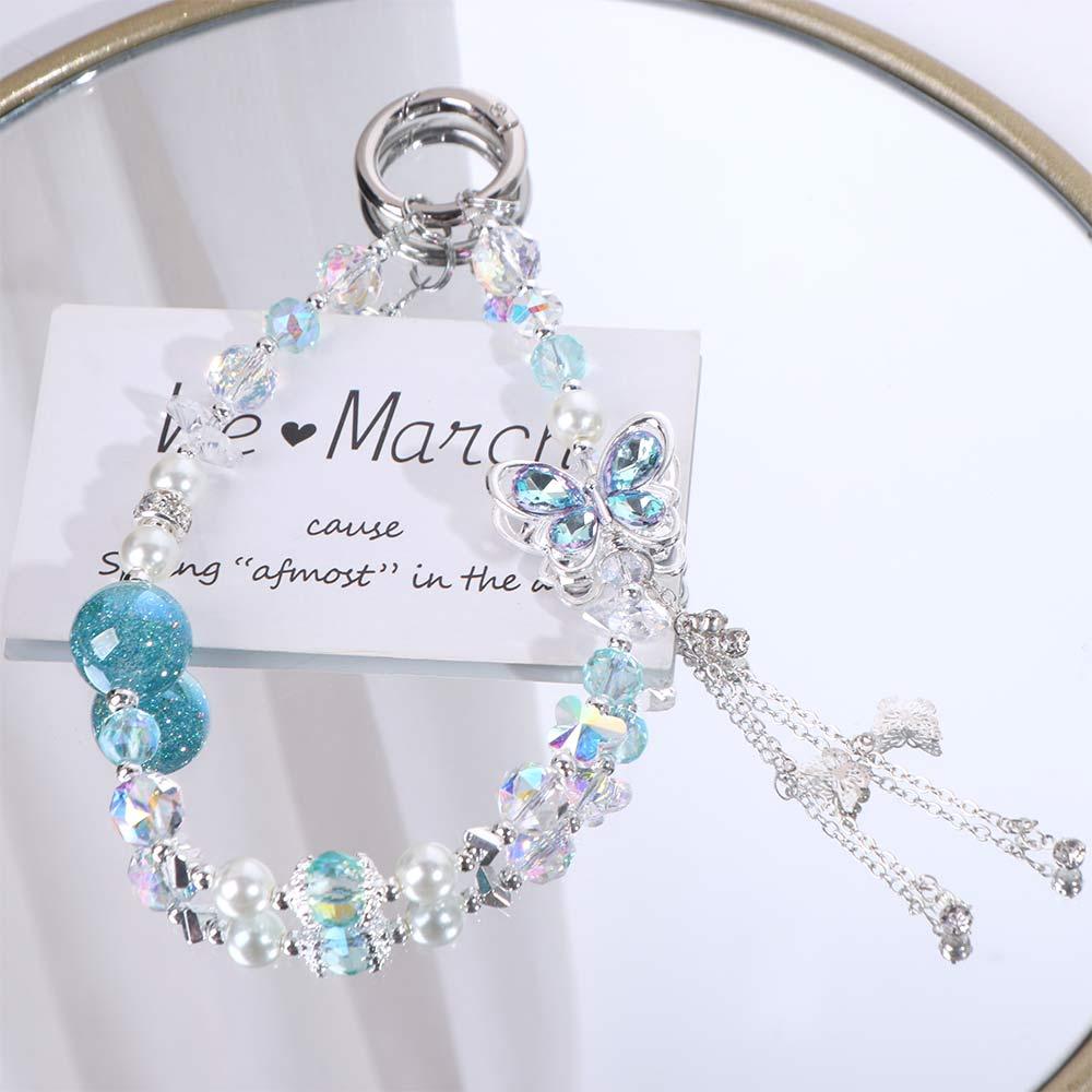 Short Butterfly Phone Chain Anti-lost Girls Phone Pendant Mobile Phone Lanyard  Christmas Gifts