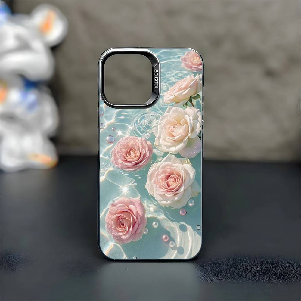 Flowers In Water Phone Case For IPhone17 16 E 15 14 13 12 11 Pro Max Case 14 15 Plus 17 Air Black Matte Shockproof Hard Cover