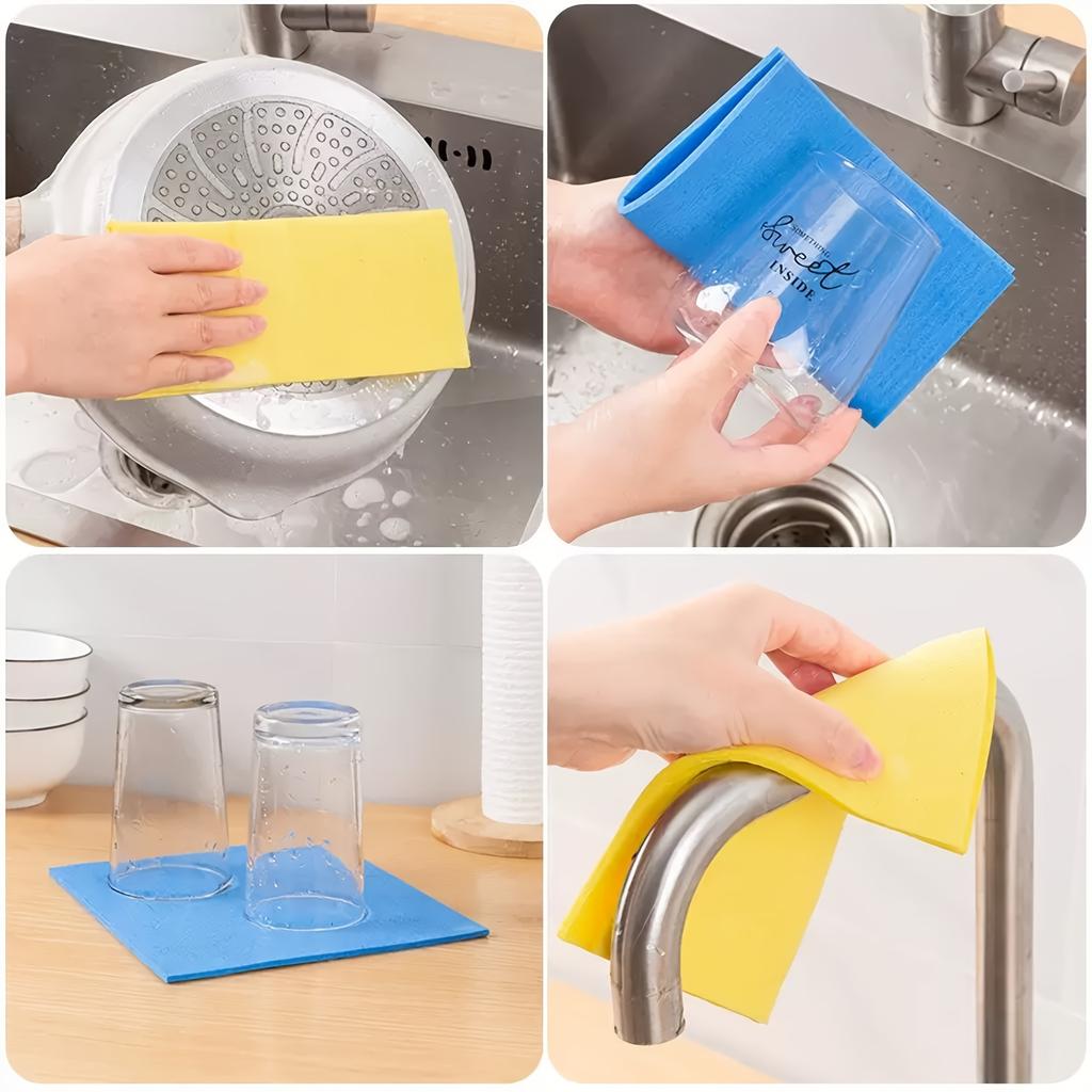 6pcs Heavy-Duty Cleaning Cloths-Super Absorbent Quick-Dry Kitchen, Bathroom, Car, Multi-Purpose Cleaning Rags-Home Organization