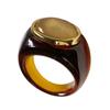 Geometric Resin Ring Transparent/Amber Appearance Finger Ring Unique Female Gift Trendy Accessories for Daily Wear