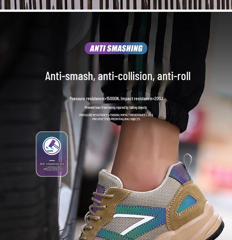 Men's Breathable Anti-Odor Steel Toe Electrician Work Shoes, Anti-Smash, Anti-Puncture, Non-Slip, Insulated up to 6KV, Soft Sole.