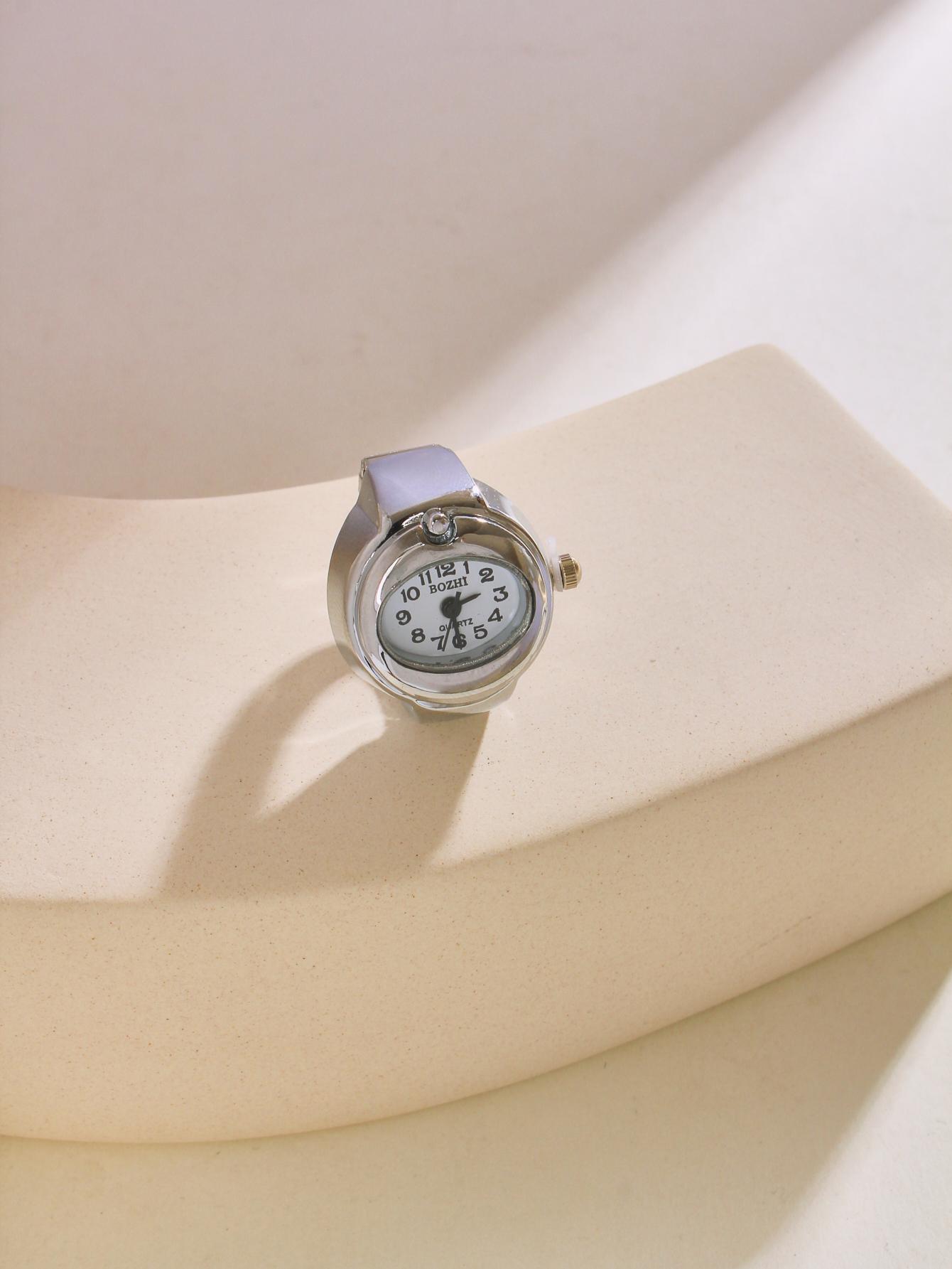 

Мини Винтажные Часы Кольцо Круглые Креативные Кварцевые Часы Модные Парные Часы Аксессуары белый