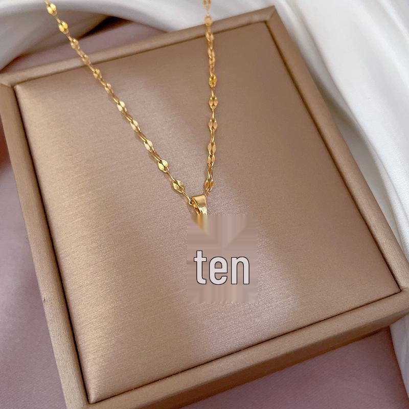 Personalized Titanium Steel Sparkling Necklace for Women – Lively Luck Pendant with Chic Design