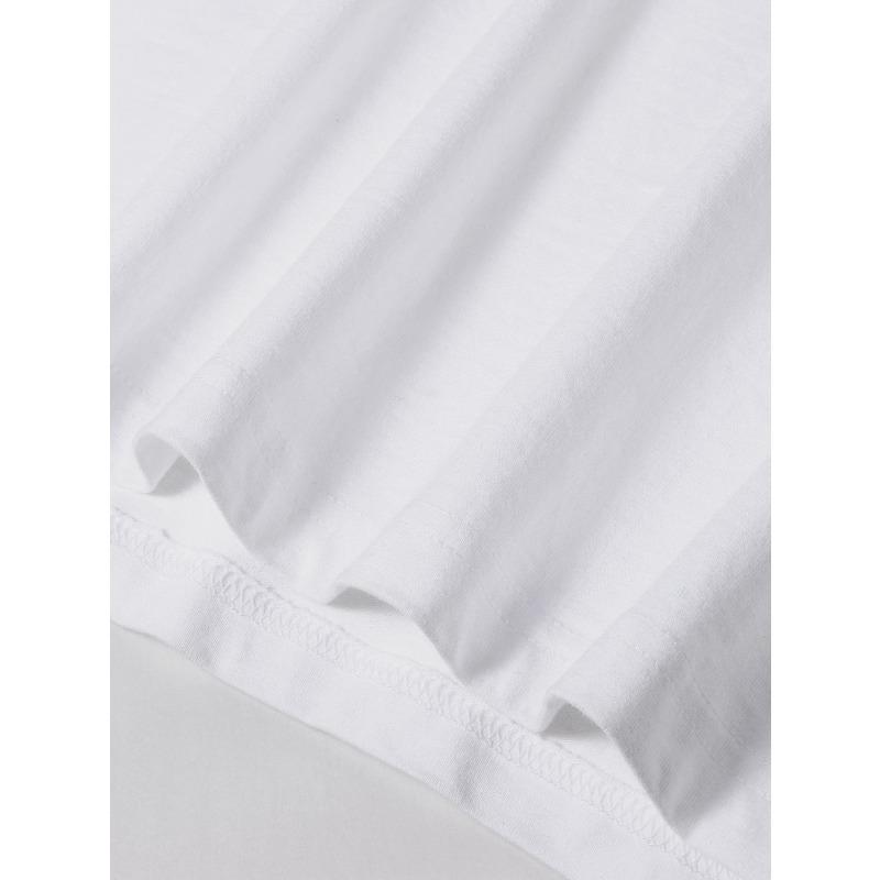 Women's White Short Sleeve Crew Neck T-Shirt with Elegant Dahlia Flower Print - Soft Casual Summer Blouse Top, Regular Fit for Daily Wear