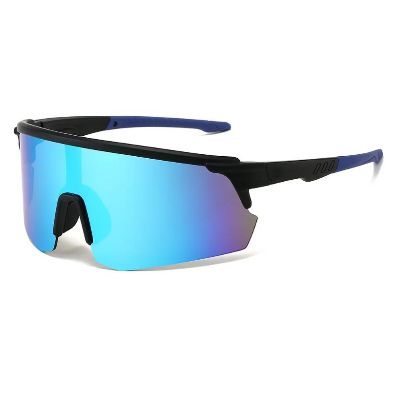 Oversized Sports Sunglasses Men Cycling Glasses Mirrored Outdoor Goggles Trendy Wrapped Anti-UV Riding Shades