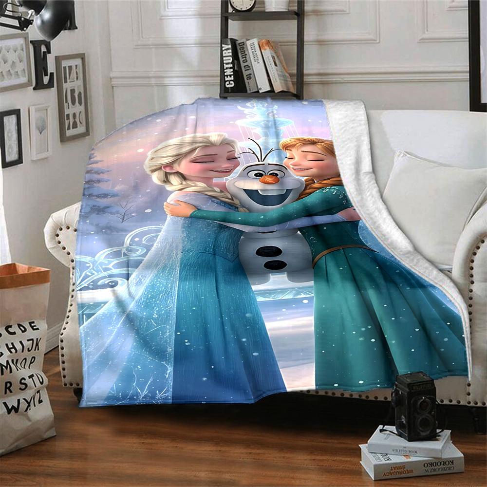 1pc Elsa Frozen Anna blanket Lightweight Flannel Throw for Sofa Bed Travel Camping Livingroom Office Couch Chair