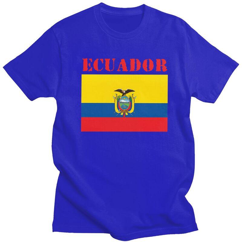 Individuelles Ecuador Flagge T-Shirt für Herren Reines Baumwoll-T-Shirt Lässige T-Shirts Kurzarm-T-Shirt Kleidung Geschenk