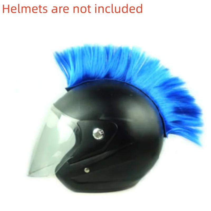 Moto Helmet Wig Cuttable Helmet Decorations Wigs Cockscomb Motocross Full Face Off Road Helmet Decoration Hair Sticker Paste