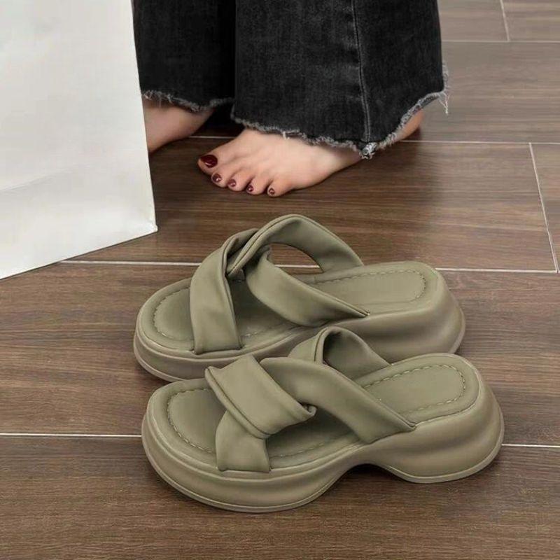 

Сланцы интернет-знаменитости женские летние 2025 корейская версия новые маффины толстая подошва пляжные французские с юбкой римские крутые шлепанцы 40 зелёный