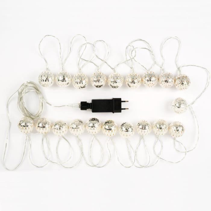Guirlande lumineuse - cozyhome - led - 7 mètres - boules argentées - style marocain