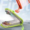 Clear Squid Jig Lure Hook Storage Case with 2 Way Zippers Portable Fishing Lures Bag for Squid Hook Baits 6 Compartment