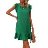 Ladies Summer Ruffle Sleeveless A-Line Loose Short Dresses