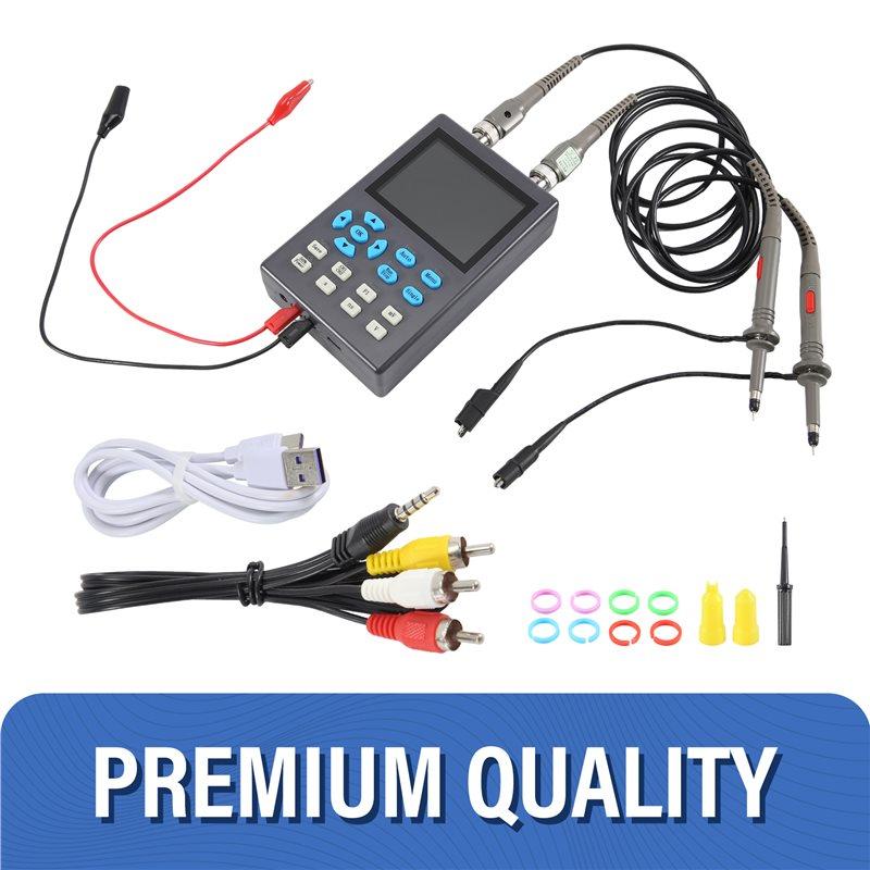 ABUL-DSO2512G Digital Oscilloscope With 2 Channels 120Mhz Bandwidth Signal Generator 500Msa/S Sampling Rate, 2.8 Inch Display Du