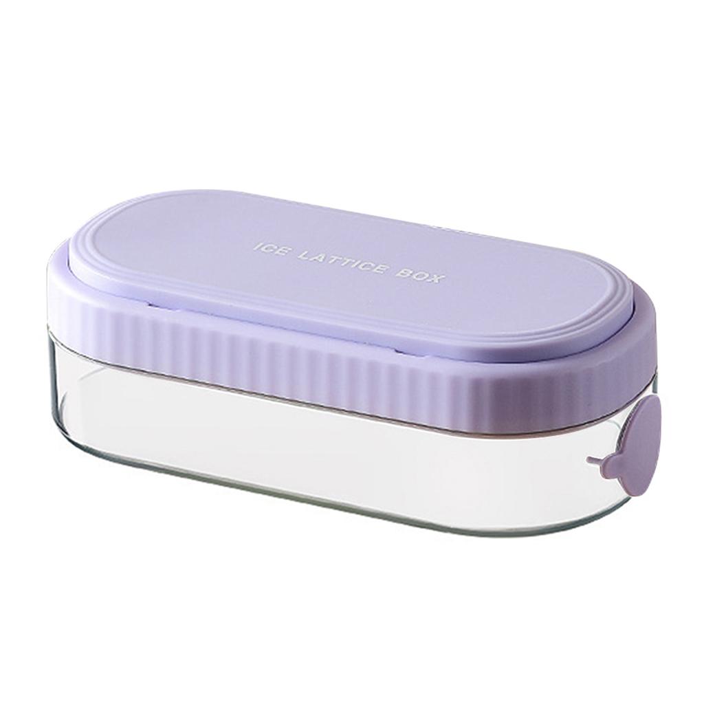 Press Ice Cube Maker Silicone Ice Tray Making Mold with Lid Ice Cube Trays BPA Free Easy Release Freezer Creative Storage Box