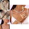 Summer Seashell Necklace And Bracelet Set With Alloy Pendant For Women