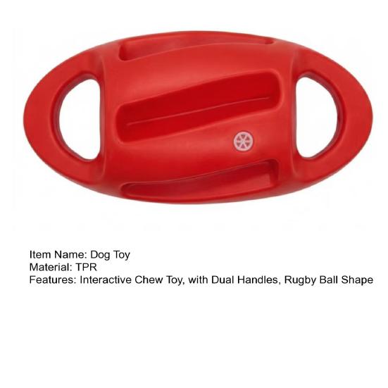 Rugby Ball Dog Toy Interactive Squeaky Chew Toy Tug of War Dog Toy with Dual Handles for Medium Large Dogs Fetch Outdoor Training