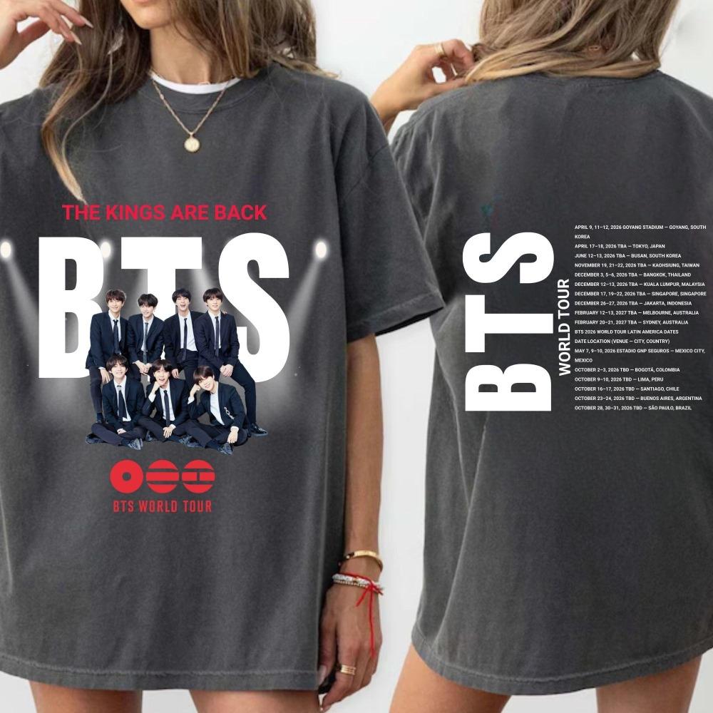 BTS World Tour Arirang K-pop Merch Concert BTS Printed Shirt 2XS