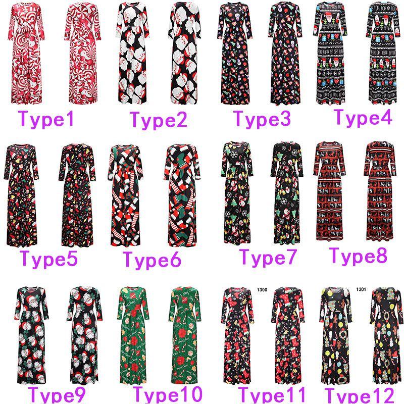 Fashion Women's Long Sleeve Christmas Dress Long Skirt Clothing With Premium Quality Material