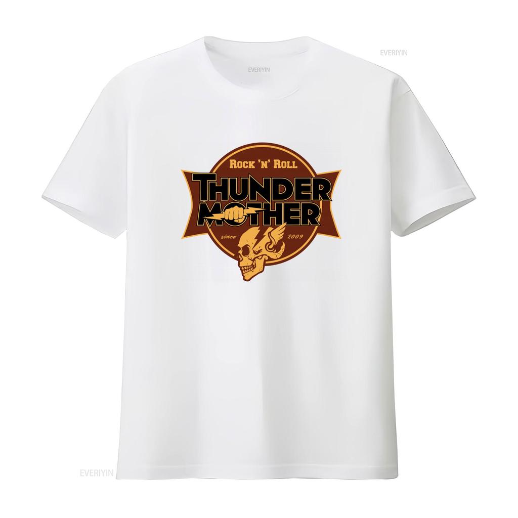 Thundermother Band Rock n Roll T Shirt Black All Sizes S 5XL with Bold Skull Lightning Design vintage Washed Comfortable