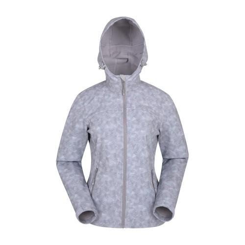 Exodus Womens/Ladies Printed Water Resistant Soft Shell Jacket 26 UK gris clair