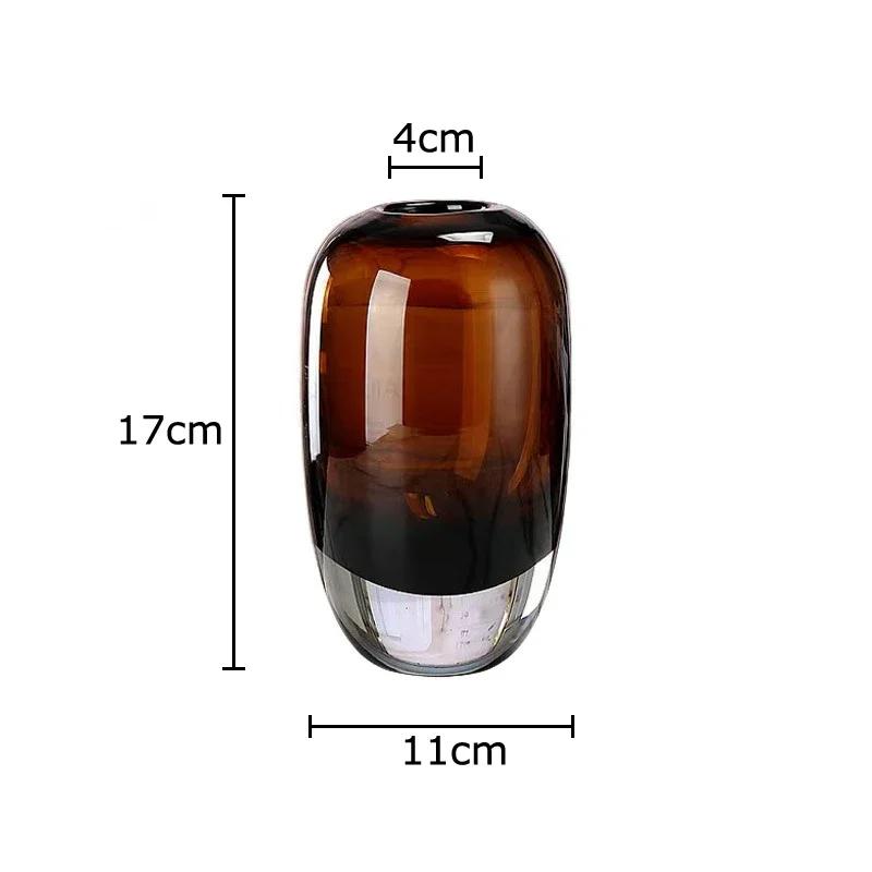 Transparent Caramel Colored Delicate Glass Vase Flower Pots Desk Decoration Flower Arrangement Floral Vases Room Aesthetic Decor