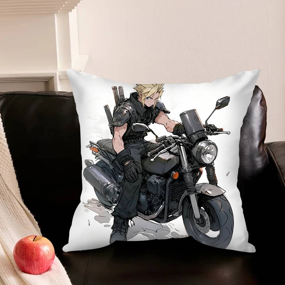 F-Final Fantasy C-Cloud S-Strife F-Ff7 Various Sizes Square Pillowcase For Car Home Bedchamber Decor