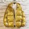 Men's 2023 Winter Fashion: Thick Shiny Puffer Coat with Velvet, Large Size.