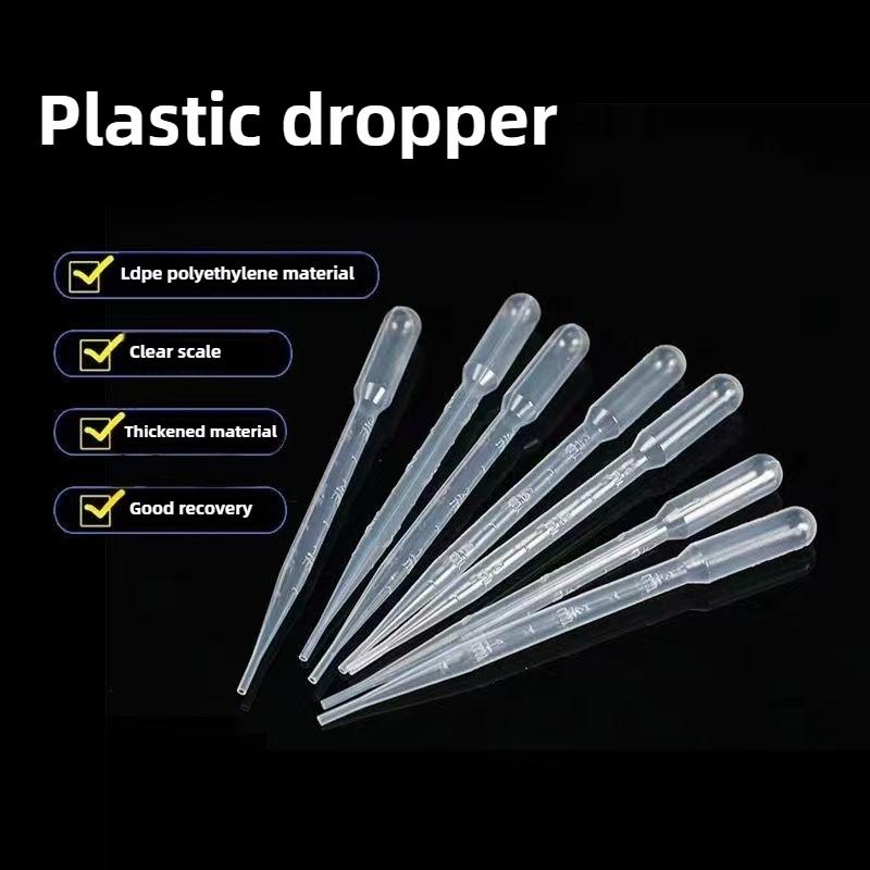 Plastic Pasteur Dropper 1ml 2ml 3ml Multi Scale Clear Pipette Experimental Sampling Tube Laboratory Tool 100pcs-0.2ml