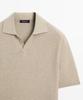 Masimodutti Cotton Blend V-Neck Knit Polo Shirt
