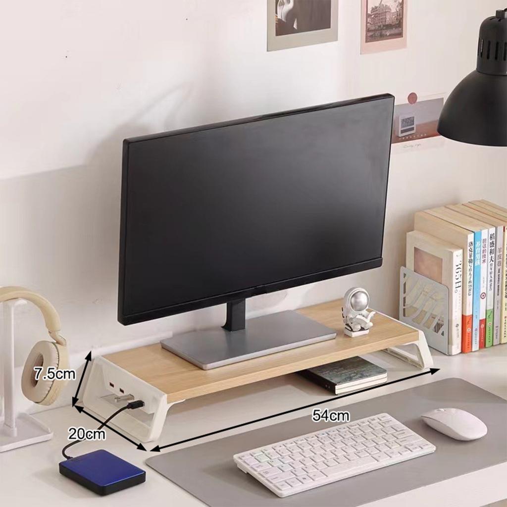 Computer Monitor Rising Holder With Usb Hub Pc Screen Stand Bracket With Phone Holder Desktop Keyboard Mouse Storage Organizers