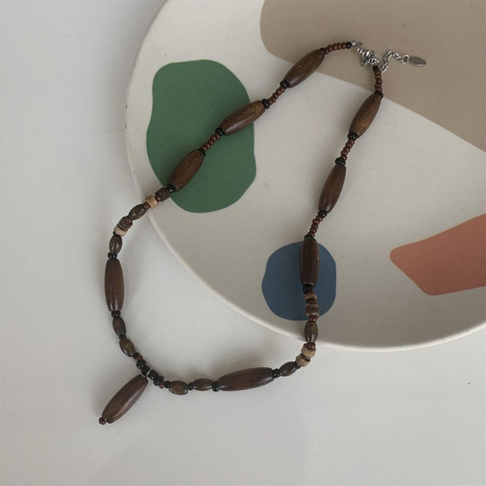 

Креативный дизайн, цепочка с бусинами, цвет кофе, новое китайское ожерелье, подарки, ретро кулон, ожерелье, женщины 2