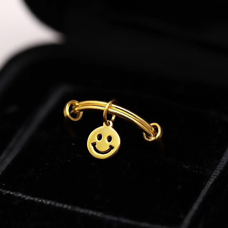 Brass Chic Gold Plated Ring With Customizable Fit And Symbolic Designs Women For