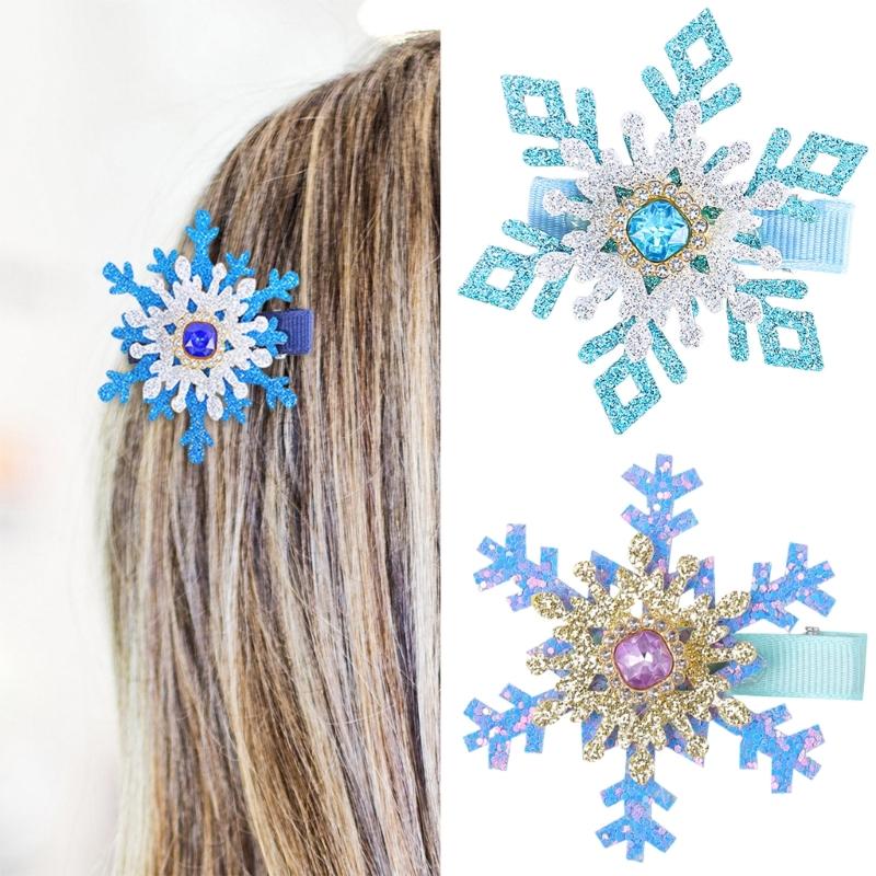 Snowflake Barrettes Studded Christmas Glitter Elegant Snowflake Hair Clip Christmas for Women, Snowflake