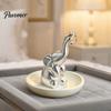 Cute Elephant Jewelry Holder Storage Tray, with Upturned Nose Design, Dustproof Tray Waterproof Compact Organizer for Rings Earrings Bracelets Case