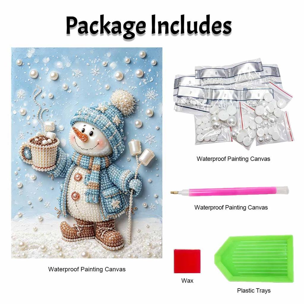 Weihnachtsmann Schneemann Perlenmalerei Set Handgemachtes DIY Heimdekoration Malerei. Winter Kakao Kunst Basteln. Wanddekoration mit Perlen