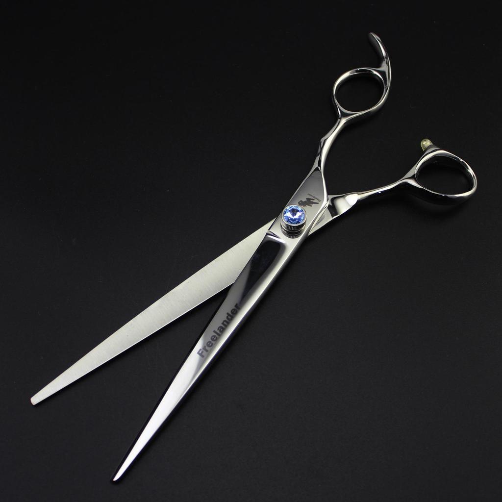 8.0" Jewel Pet Grooming Scissors Set: Straight Shears & Comb (3-piece)