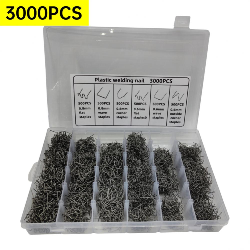 3000/1200/600pcs Plastic Repair Machine Welding  Stapler Bumper Fender Welder Staples Kit For Soldering Bumper Vehicle Repair