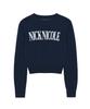 Nigaennikol Nicole Lettering Jaquard Knit_Navy