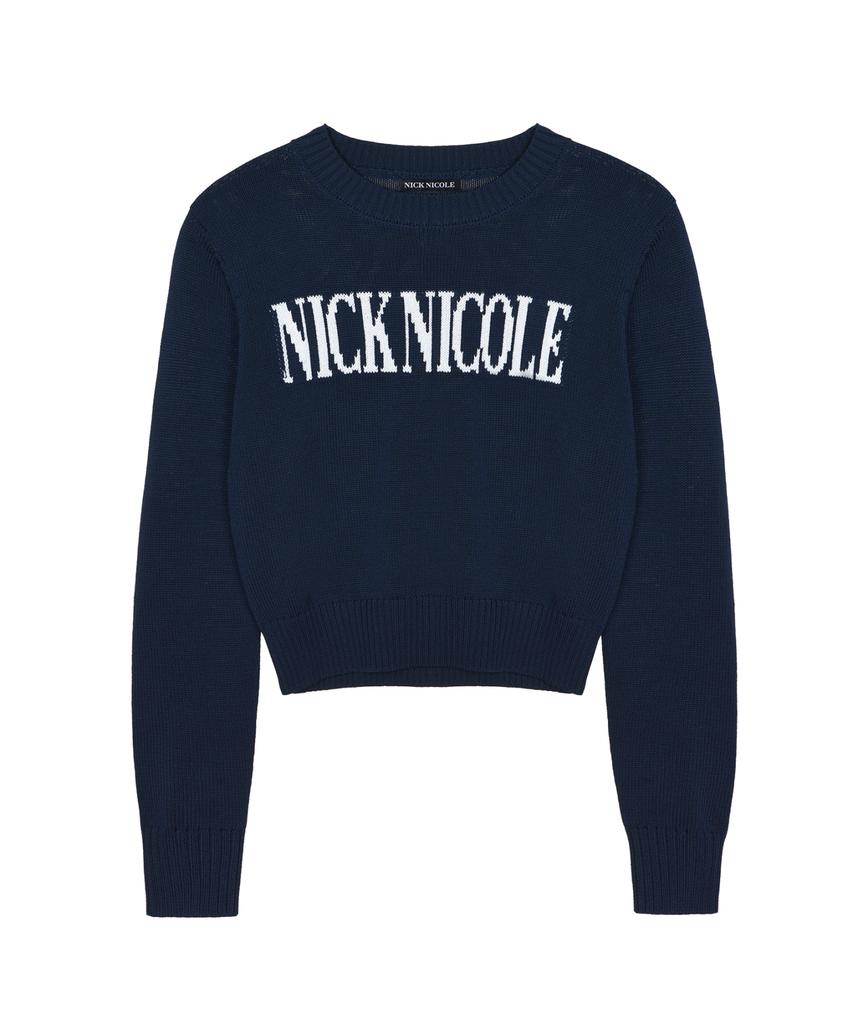 Nigaennikol Nicole Lettering Jaquard Knit_Navy