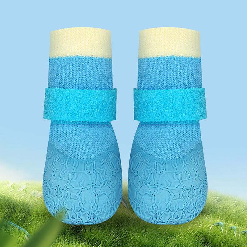 4Pcs/Set Anti-Dirty Adjustable Puppy Mesh Shoes Non-Slip Dog Shoes Wear Resistant Waterproof Dog Foot Cover Pet Supplies