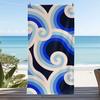 Minimalist Ocean Wave Line Print Beach Towel Soft Quick Dry Sand Resistant Absorbent Beach Blanket for Summer Vacation Camping