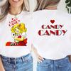 Cute Candy Cotton Shirt Streetwear Harajuku Cartoon Kawaii Style Shoujo Girl Style Clothes Fashion Short Sleeve Graphic Tees