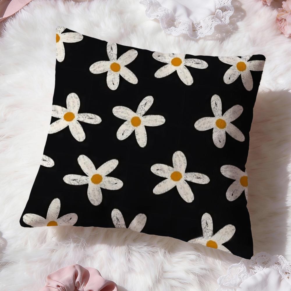 Классическая наволочка с цветами ромашки, Премиум-комфорт, Двусторонняя наволочка - Дизайн  Два в одном  для любой комнаты и салона автомобиля 30cmx30cm