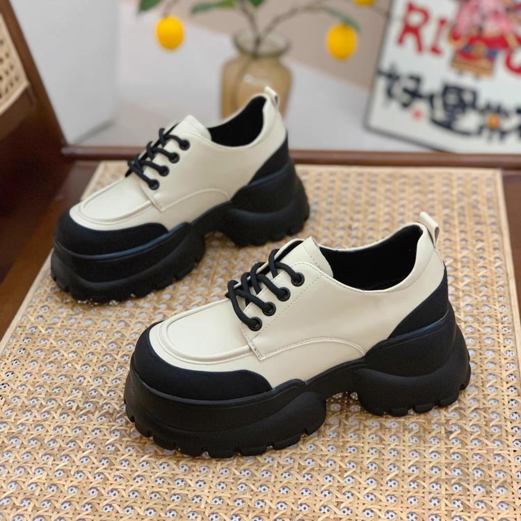 Muffin Mary Jane Schuhe Damen Slipper Super Feuer Kleine Mann Höhe 6Cm Kleine Lederschuhe