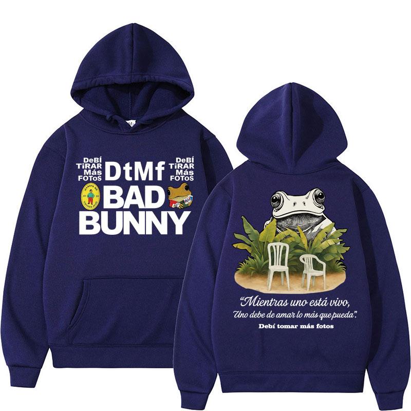 Famous Bad Bunny Debi Tirar Mas Fotos DTMF Hoodie Men Women Fashion Hip Hop Sweatshirt Oversized Fleece Long Sleeve Male